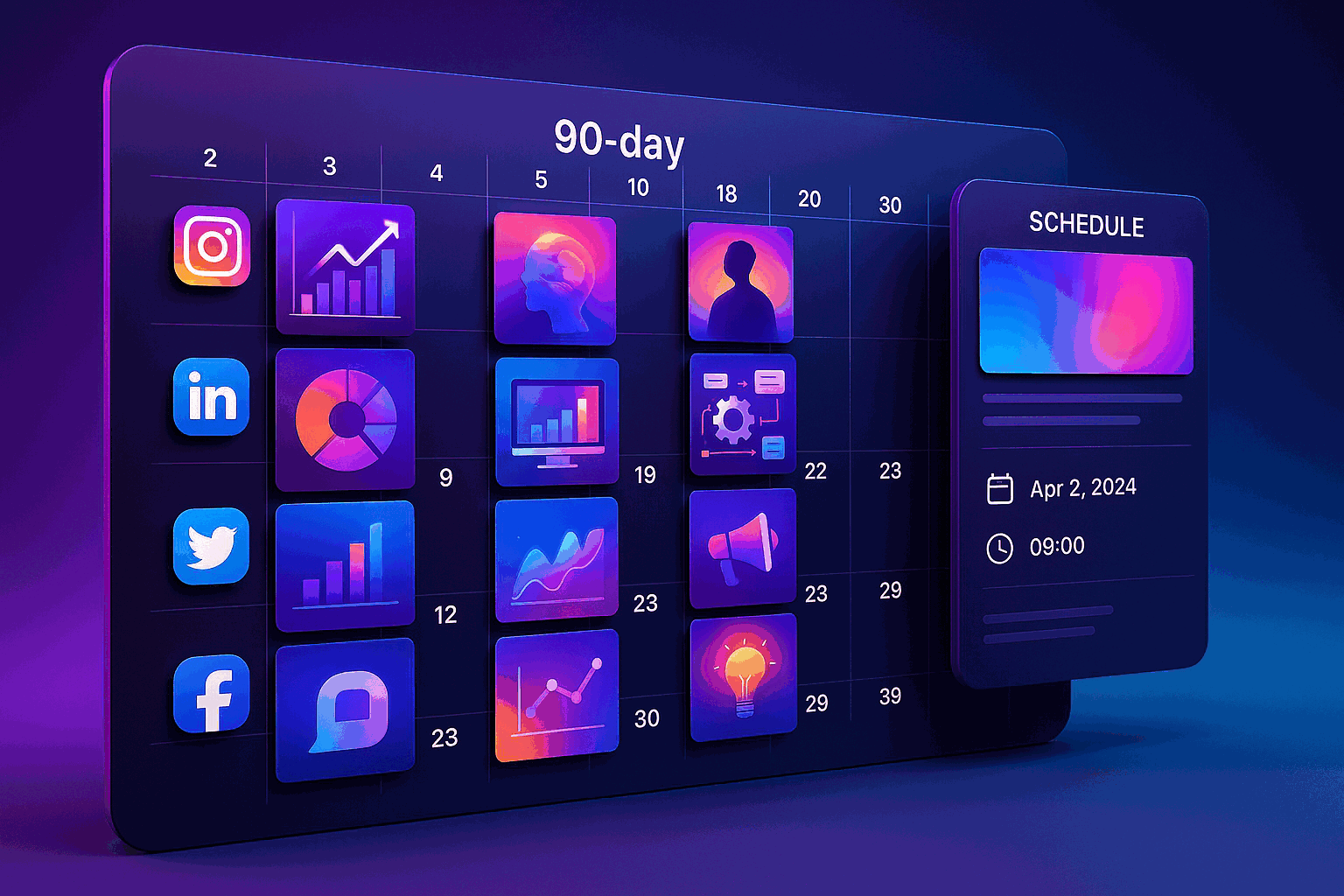 AI-Powered Social Media Management: How to Create 90 Days of Content in 2 Hours